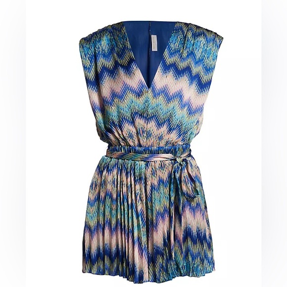 Ramy Brook Goldie Chevron Sleeveless Romper - Picture 2 of 8
